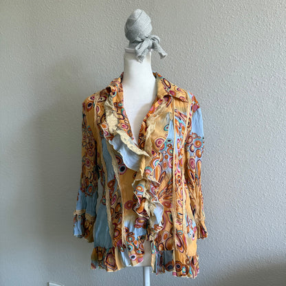 90s patterned sleeved top