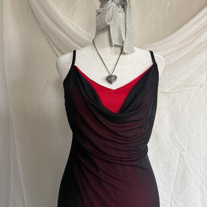 2000s black beaded mesh dress