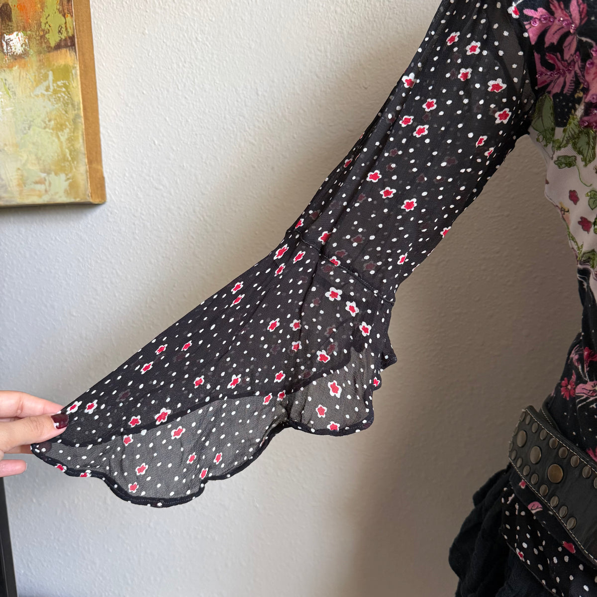 Flower boho sequin top