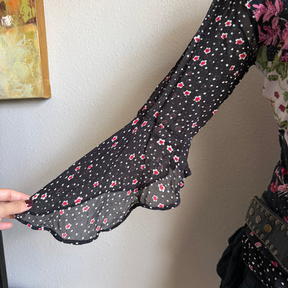 Flower boho sequin top