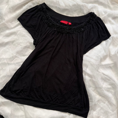 rose black basics top