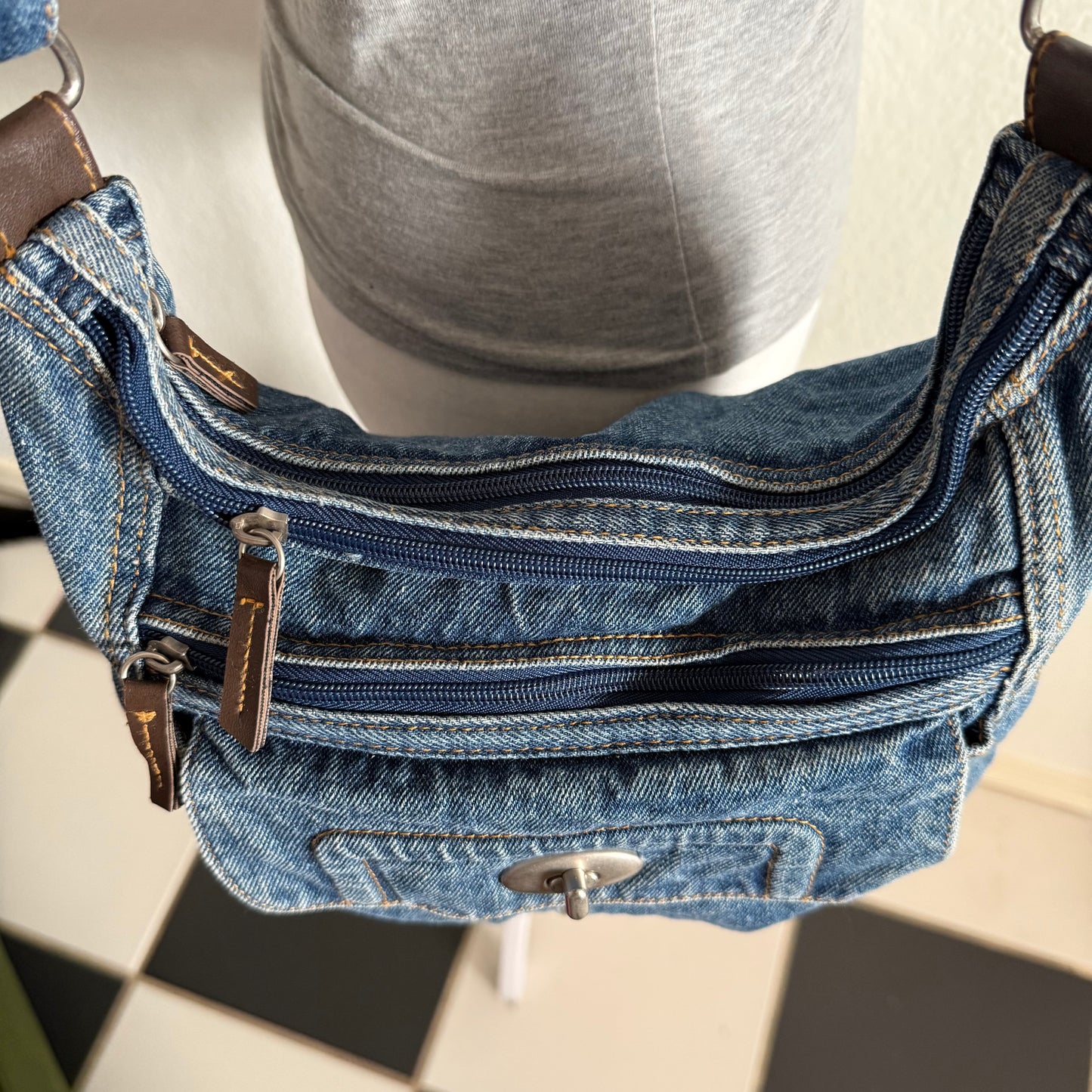 Denim crossbody bag