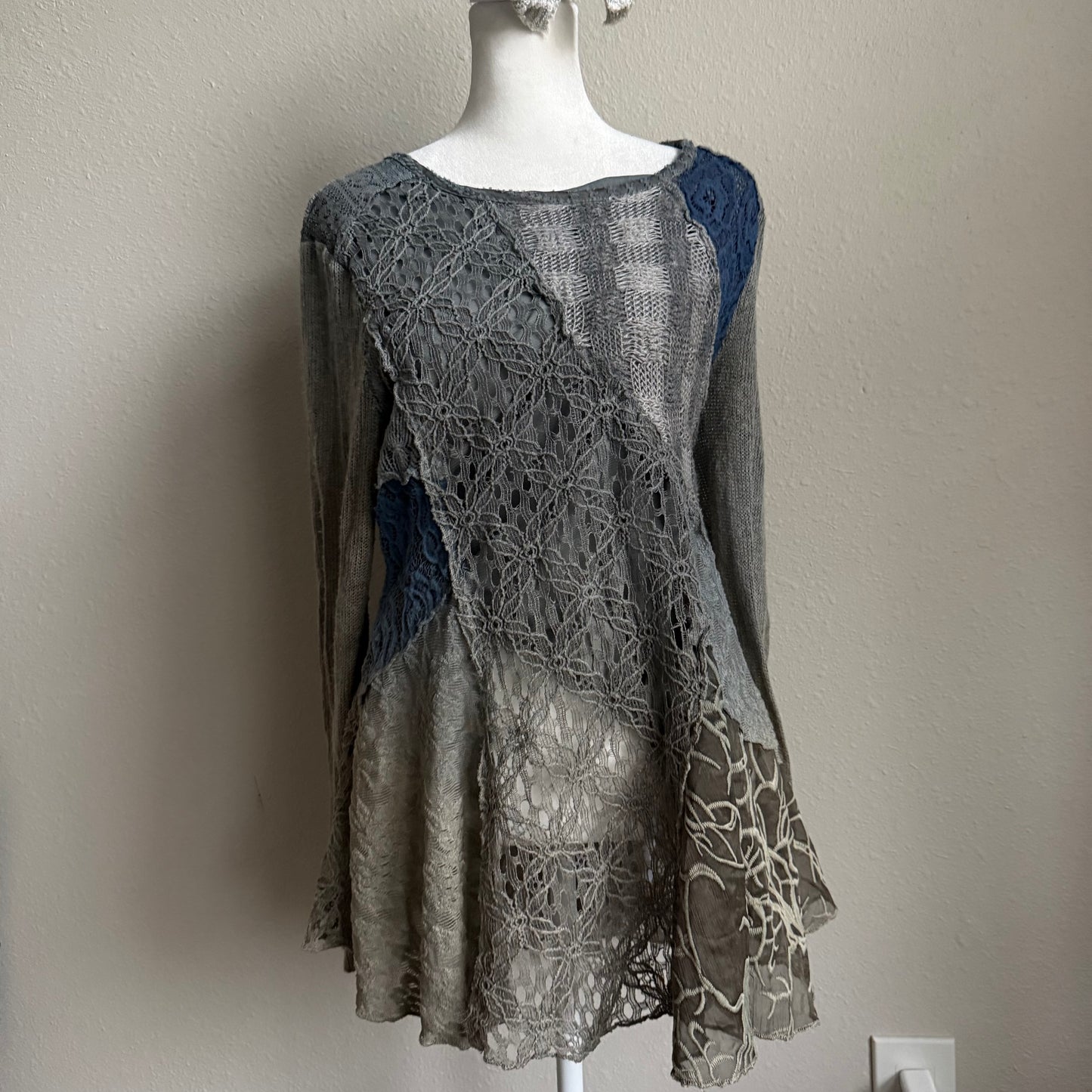 Gray fairy grunge sweater top