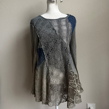 Gray fairy grunge sweater top