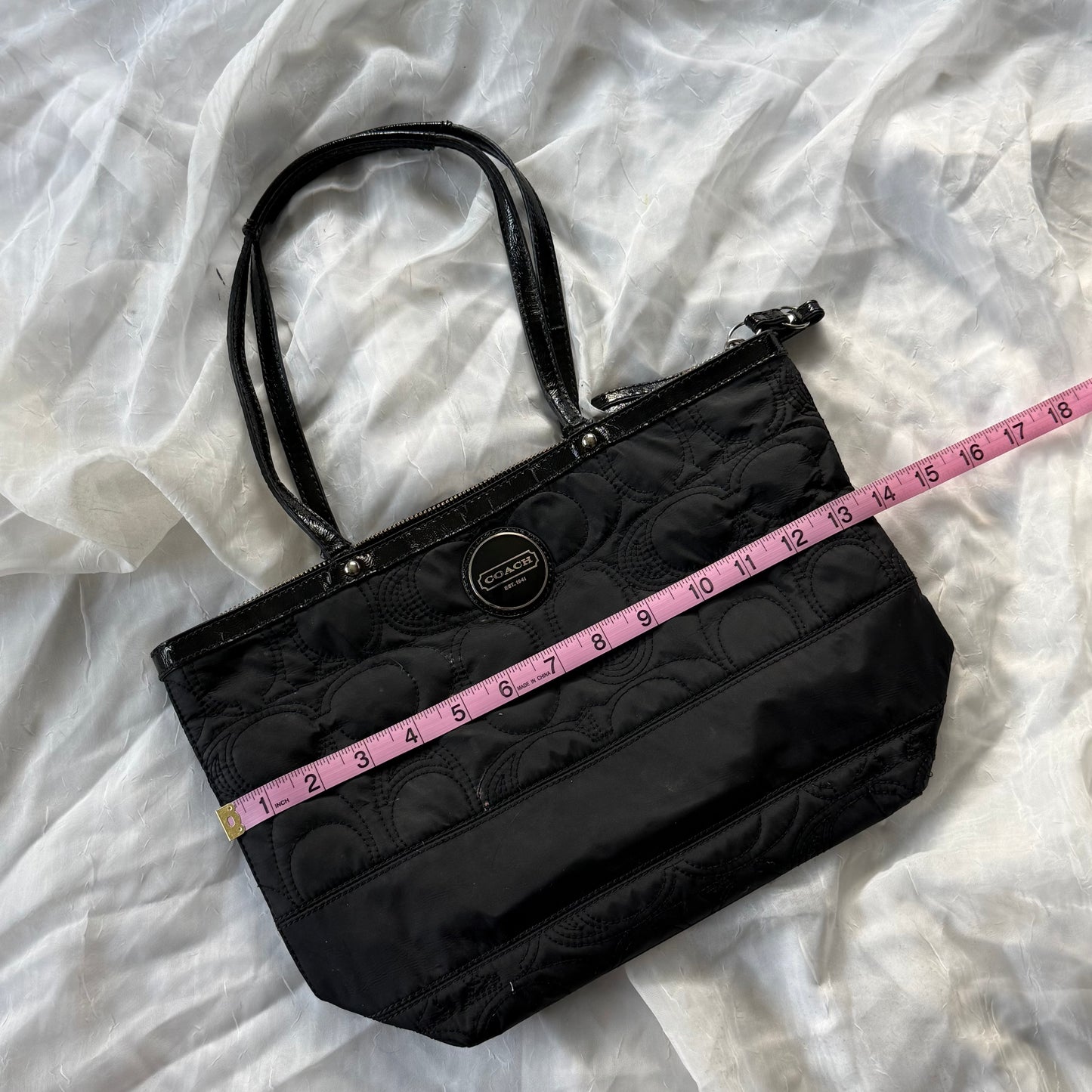 Coach quilted nylon shoulder bag