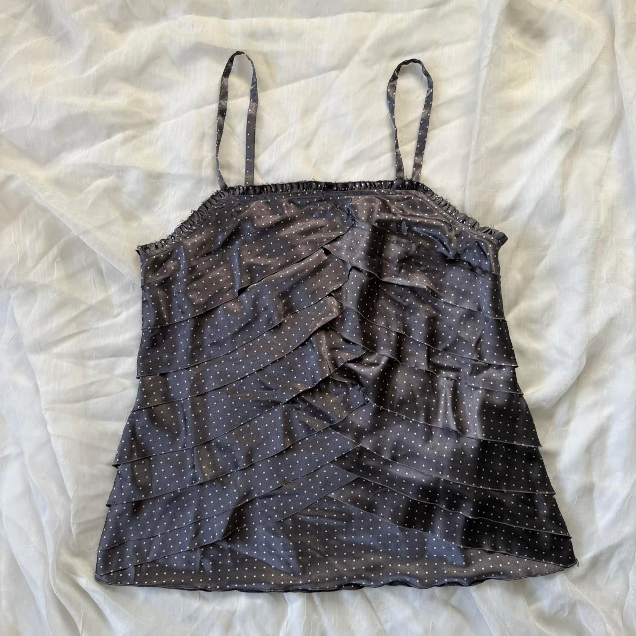 Ruffled polka dot cami