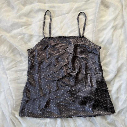 Ruffled polka dot cami
