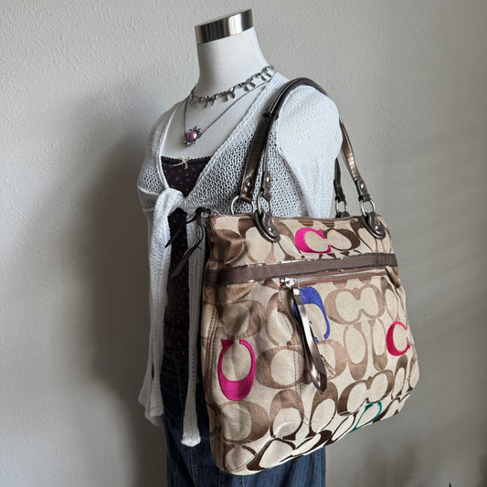 Coach Poppy signature canvas tote