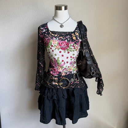 Flower boho sequin top