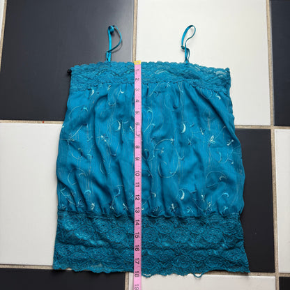 Turquoise bubble lace cami