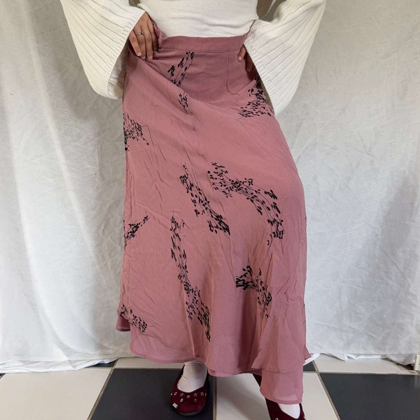 Cottage pink flower maxi