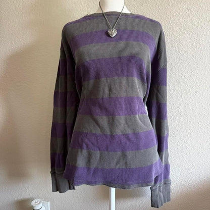 Purple and grey striped longsleeve