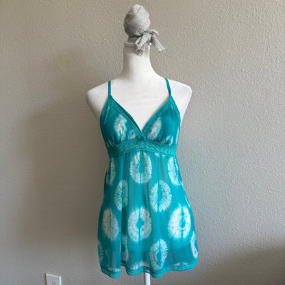 Boho turquoise lace cami top