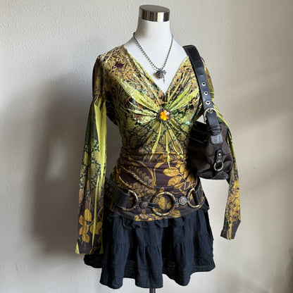 Whimsy grunge green top