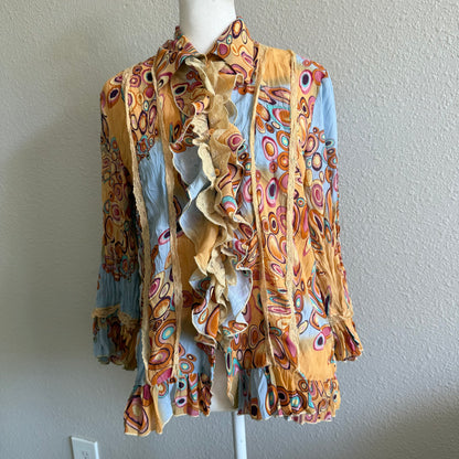 90s patterned sleeved top