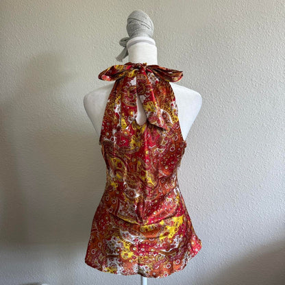 Takara paisley boho halted top