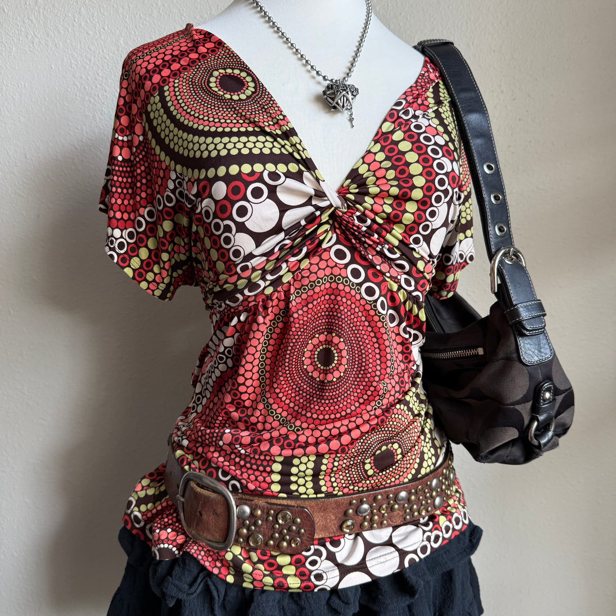 Zoey Beth circle patterned top