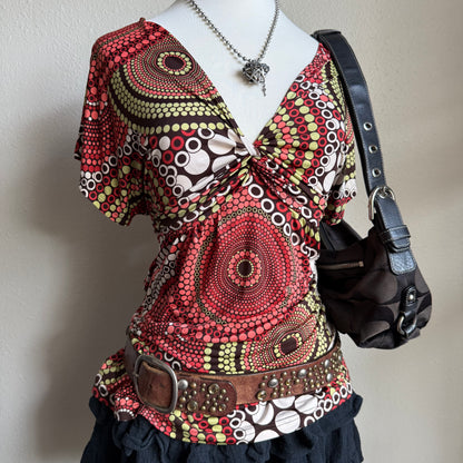 Zoey Beth circle patterned top
