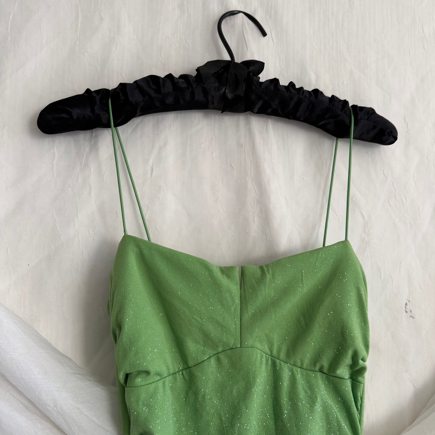 2000s Glitter Tinkerbell green fairy dress
