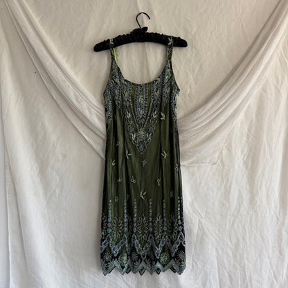 2000s Marina beaded green dress