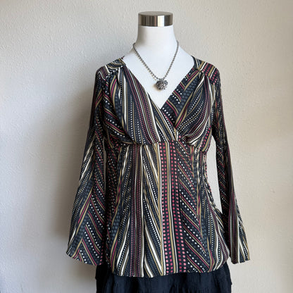 Serenade striped dotted top