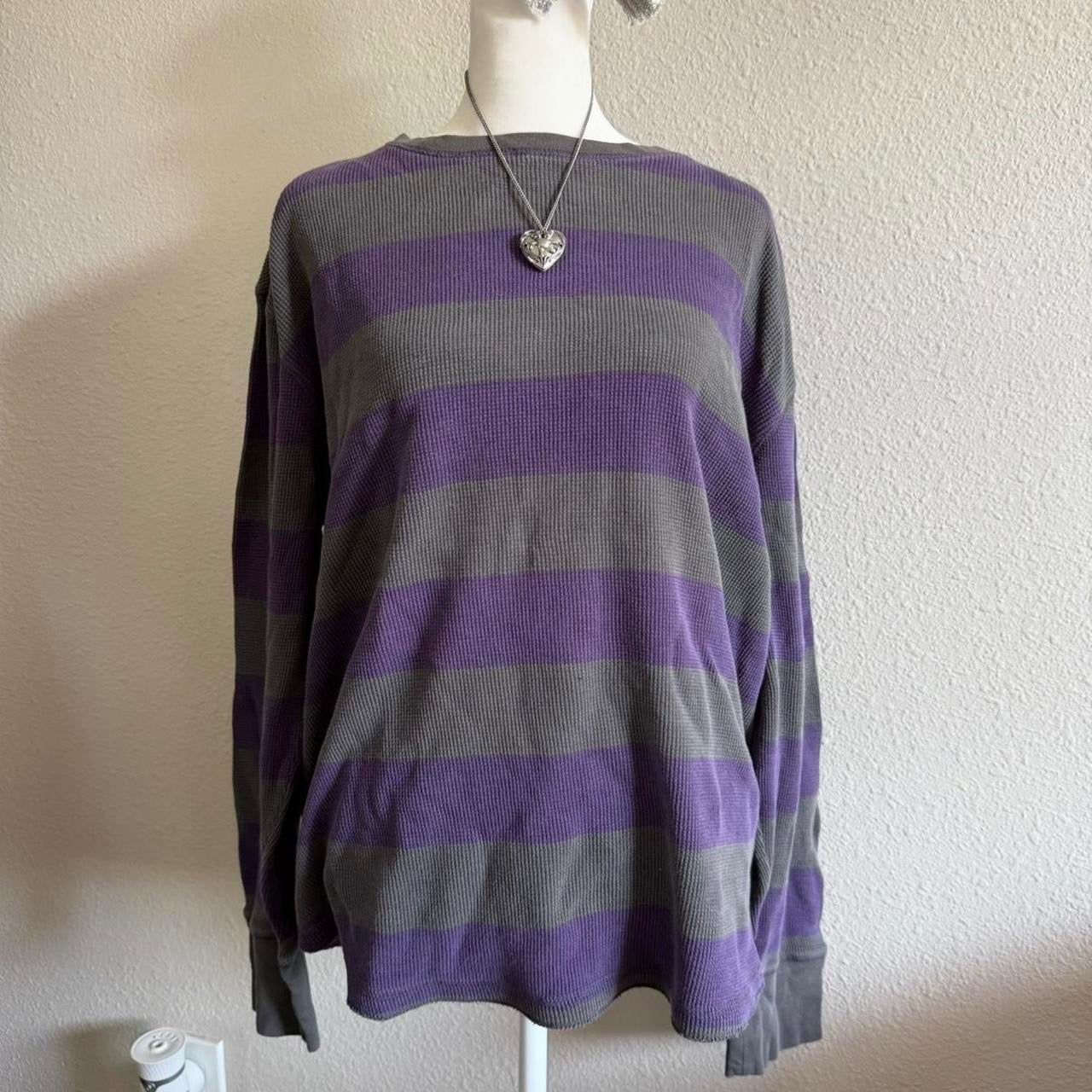 Purple and grey striped longsleeve