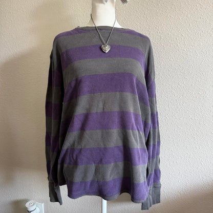 Purple and grey striped longsleeve
