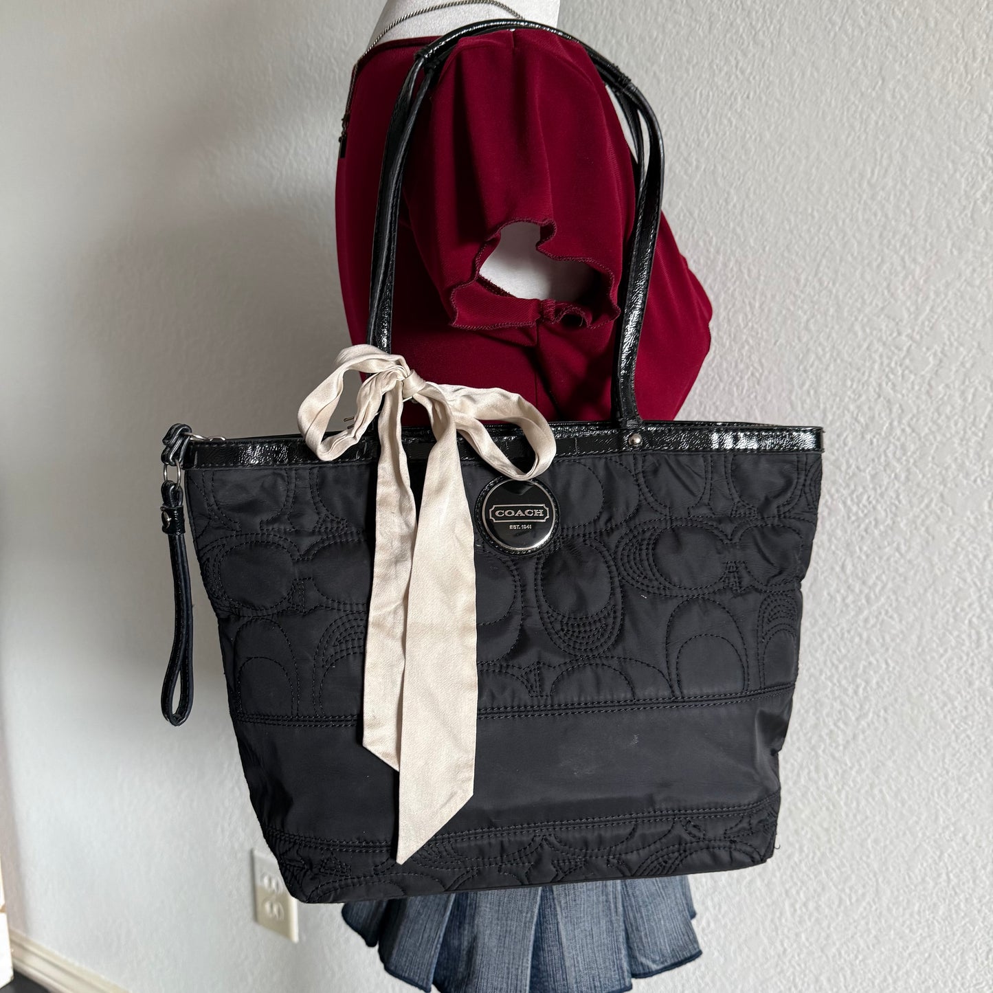 Coach quilted nylon shoulder bag