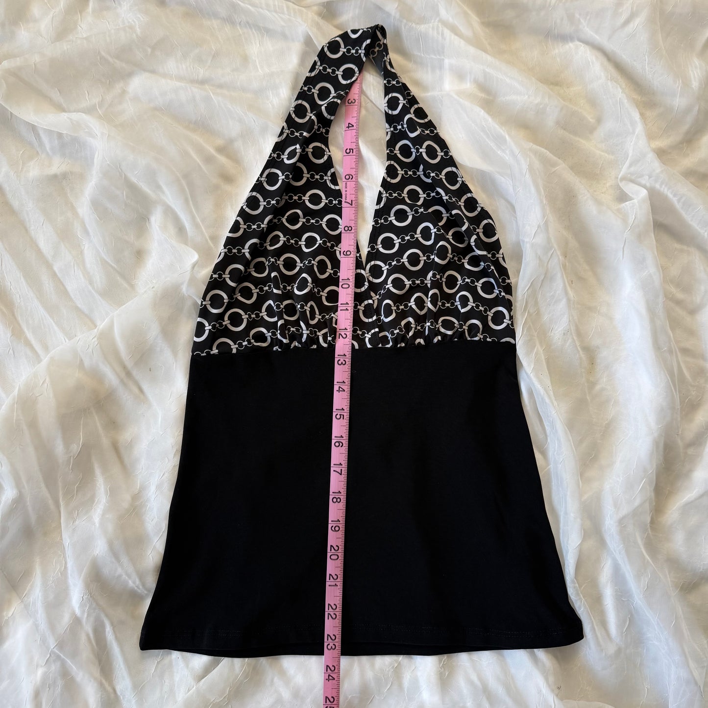 Black chain halter top