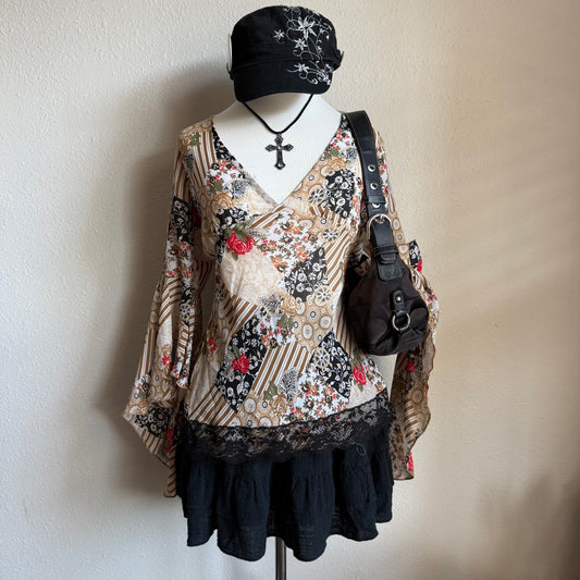 Misty’s boho flared sleeve top