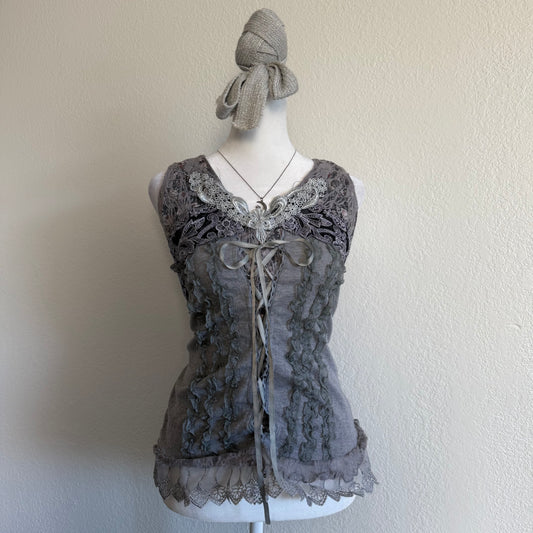 Fairy grunge ruffle top