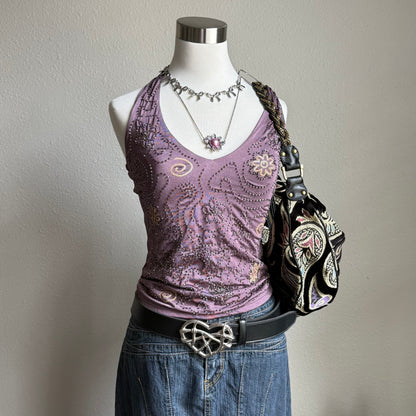 Grunge heart black belt
