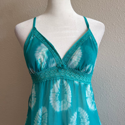 Boho turquoise lace cami top