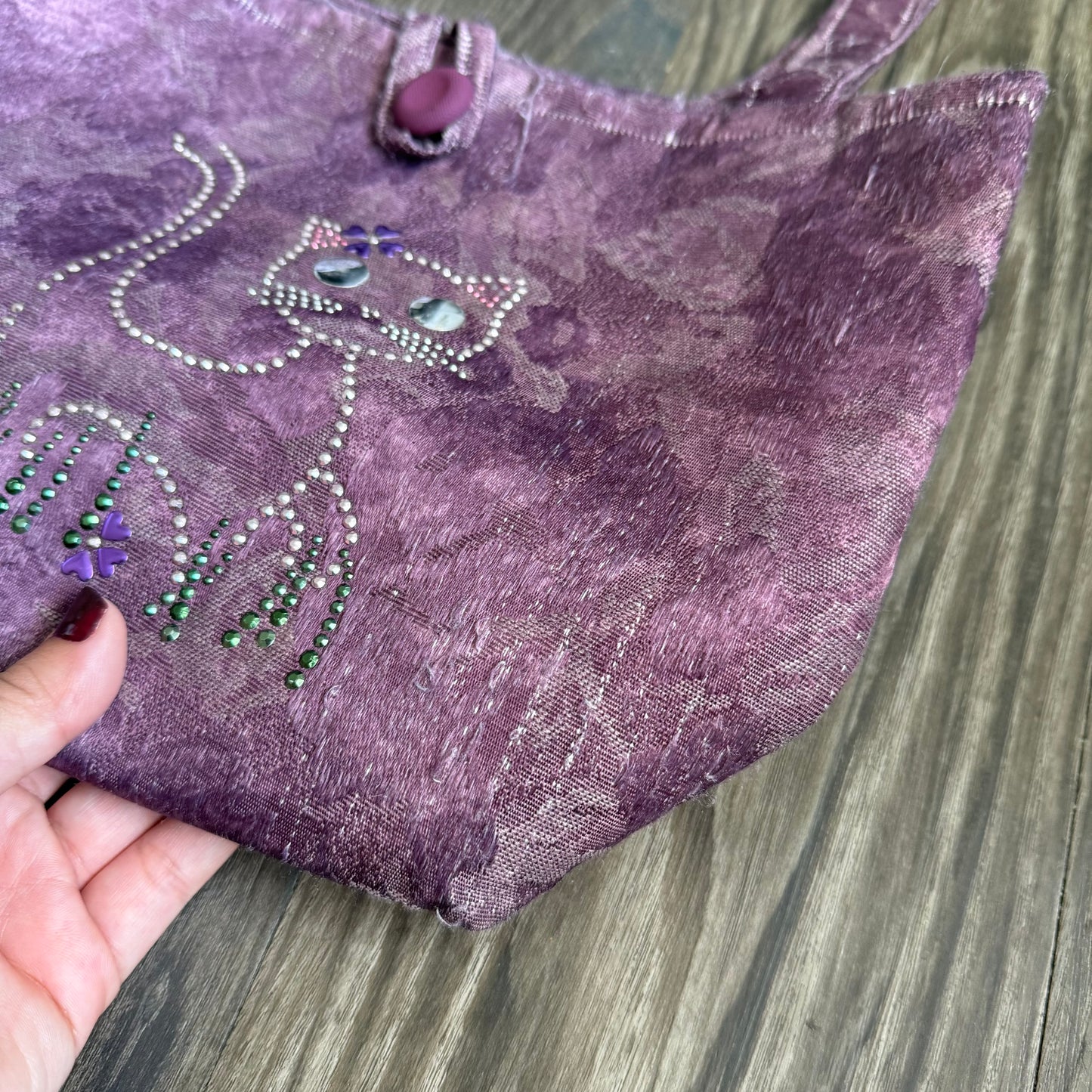Whimsical cat shoulder bag