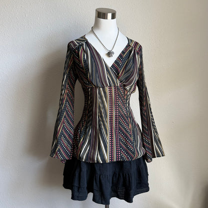 Serenade striped dotted top
