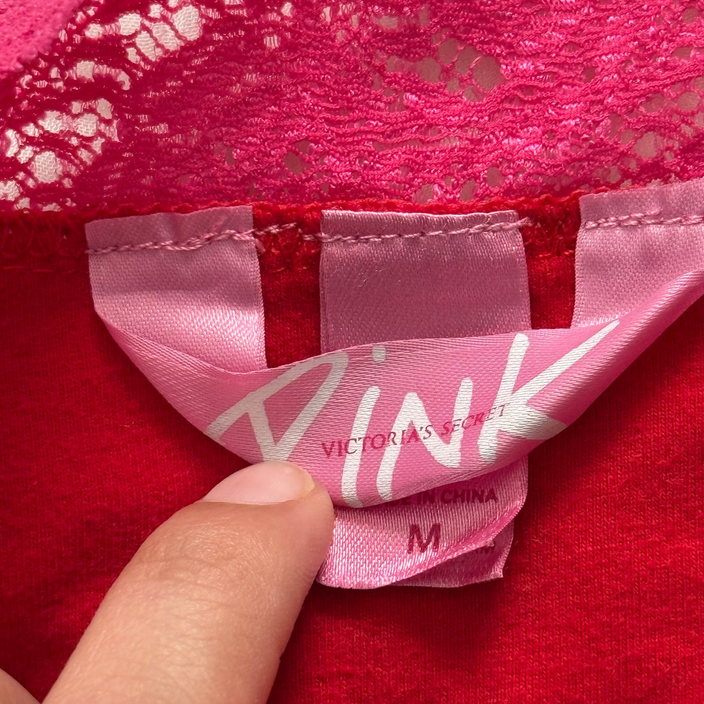 PINK lace fitted cami