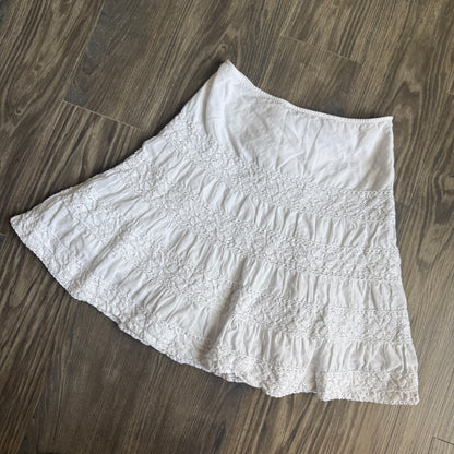 Soft white cottage midi skirt