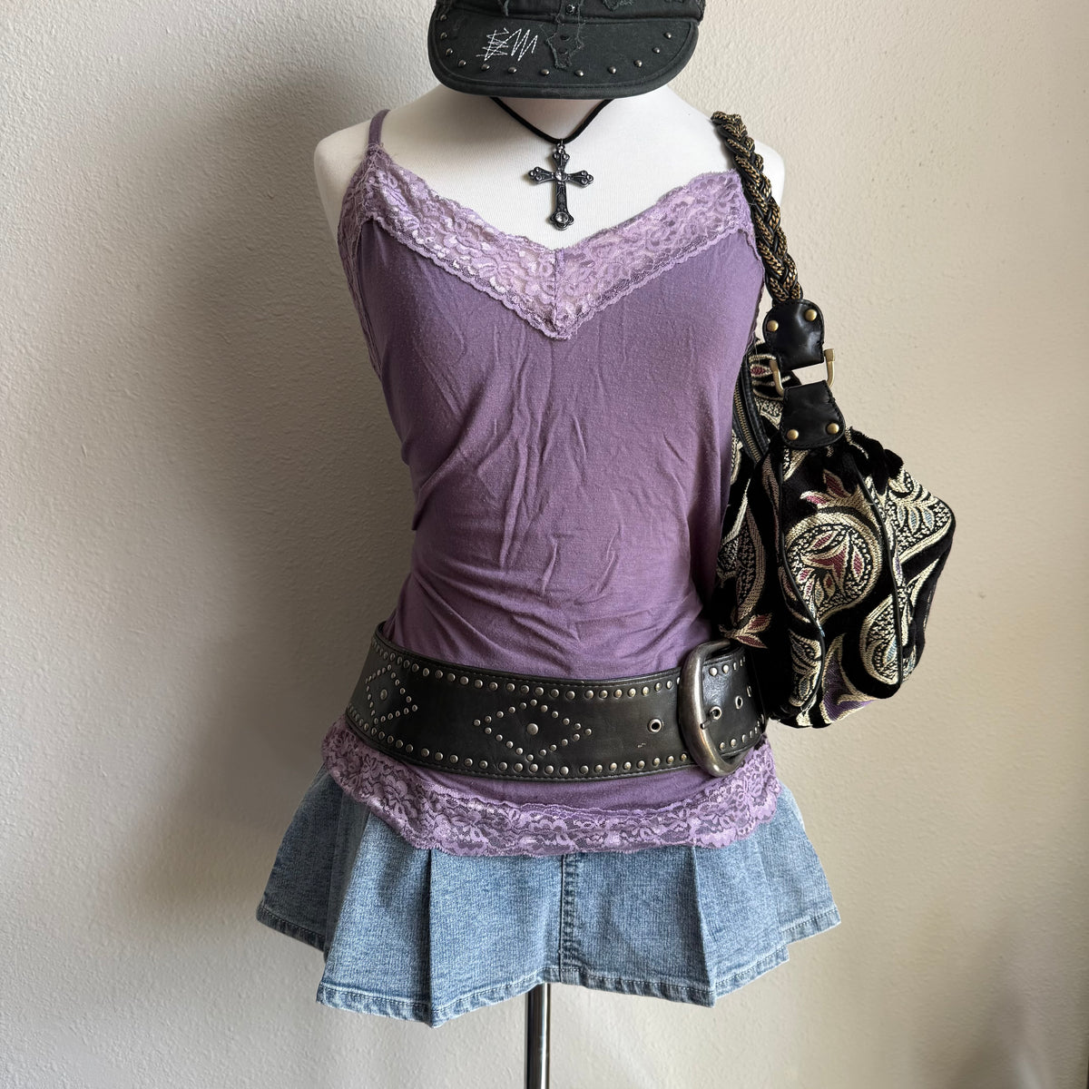 Flora’s purple tank top