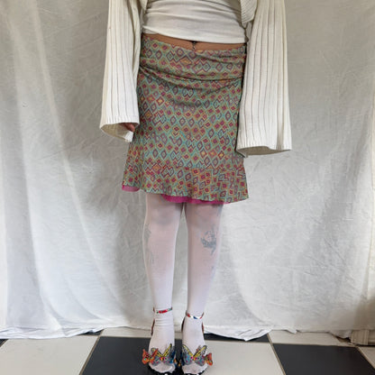 Whimsy pink foldover mini skirt