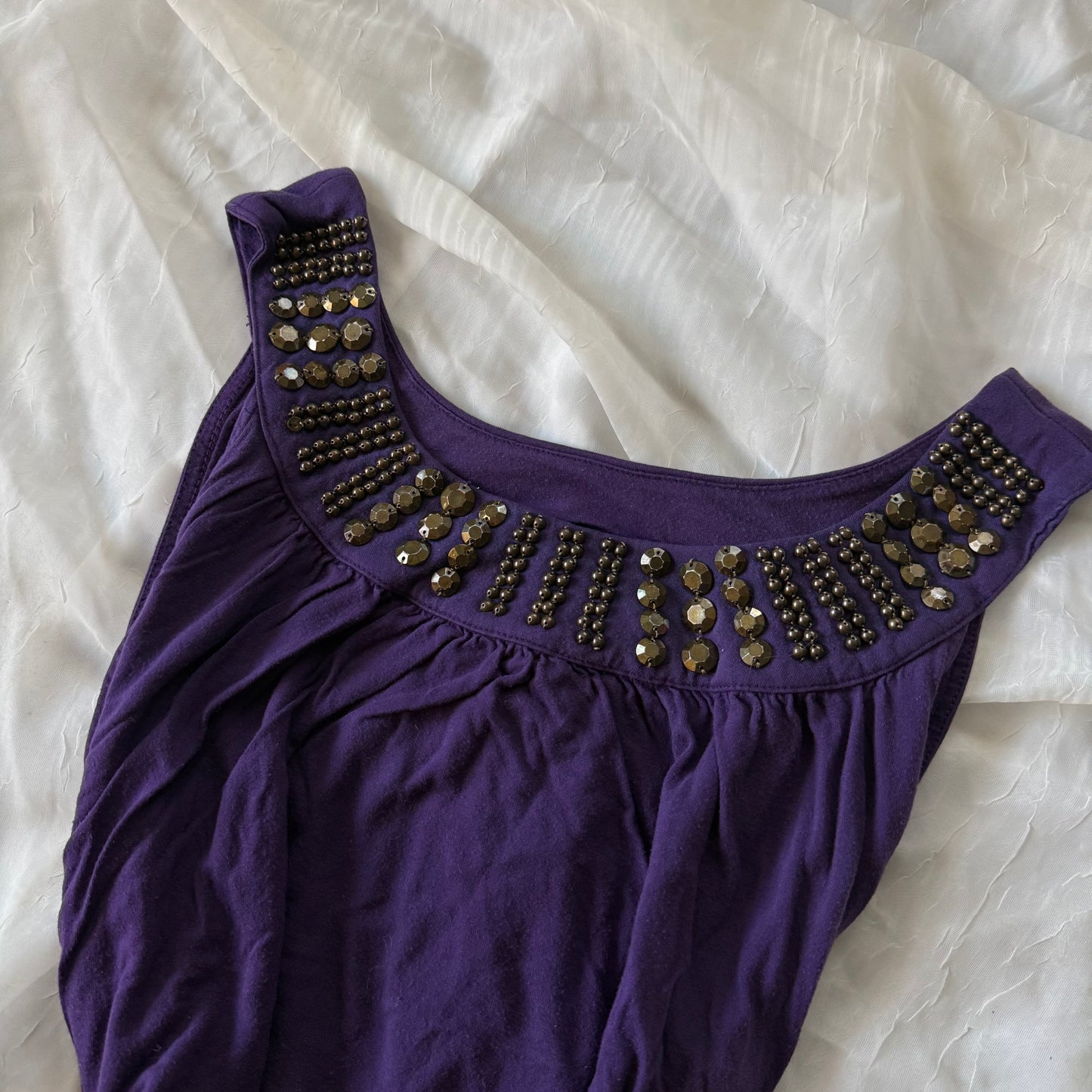 Purple studded boho top