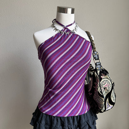 2000s Express striped halter top
