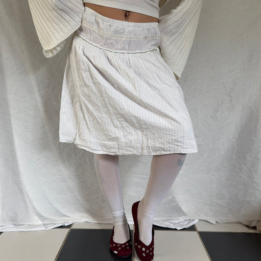White fairy sequin midi skirt