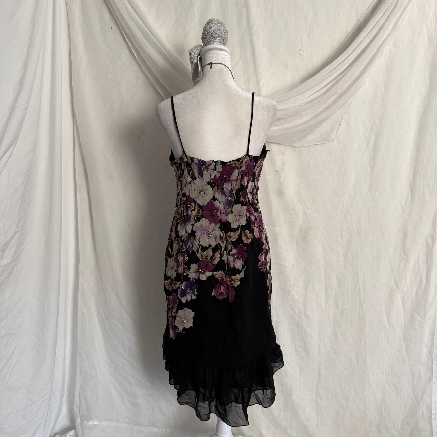 Adrianna Papell evening flower beaded dress