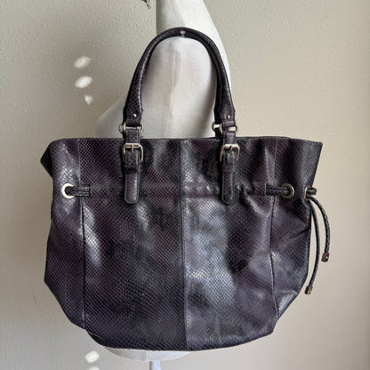 Faux Snakeskin purple shoulder bag
