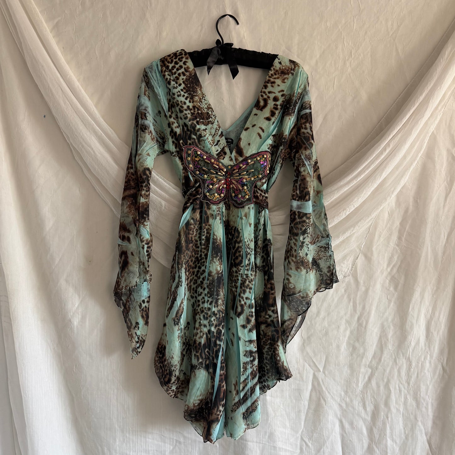 Caribbean Queen leopard butterfly dress