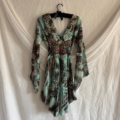 Caribbean Queen leopard butterfly dress