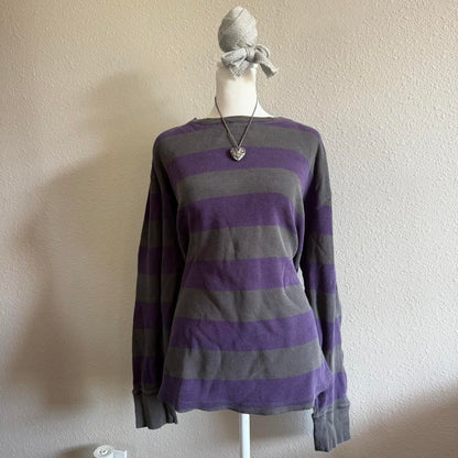 Purple and grey striped longsleeve