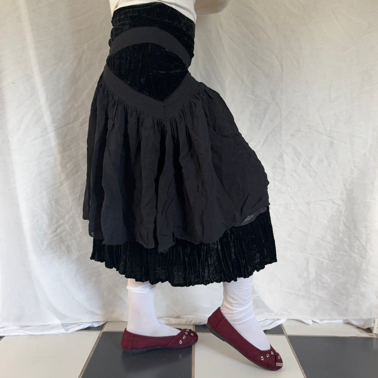 Whimsigoth black velvet maxi