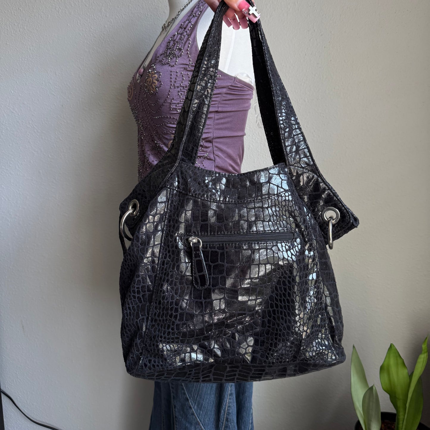 Chloe’s black snakeskin bag