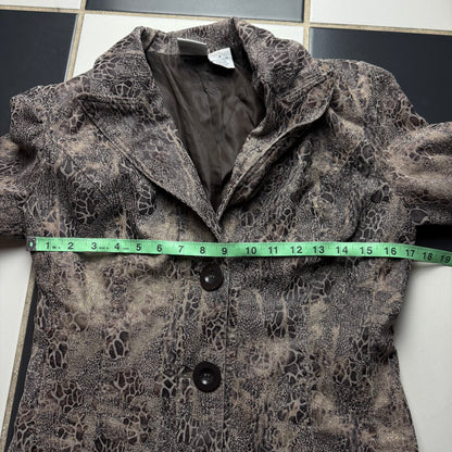 2000s brown printed blazer
